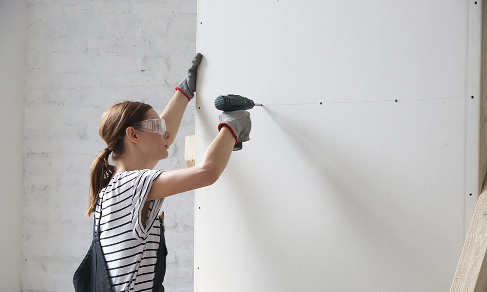 Drive Screws Into the Drywall Sheet